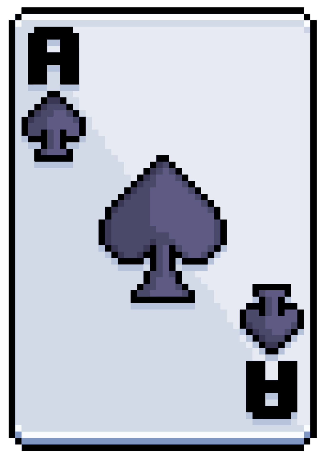 Pixel art card ace of spades playing card vector icon for 8bit game on