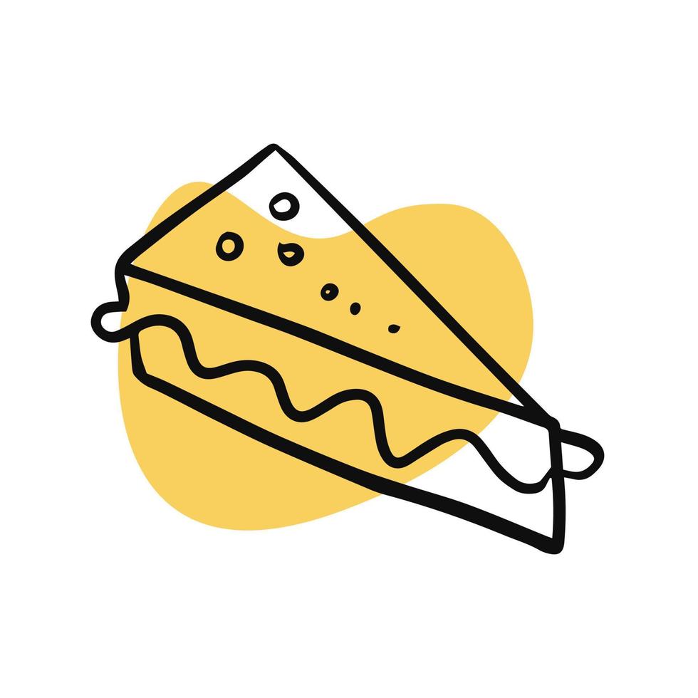 Ilustración de vector de garabato simple sándwich