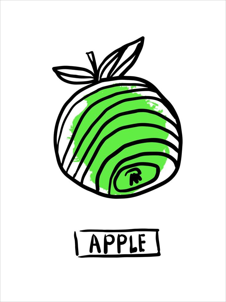 ilustración de vector de garabato creativo de manzana