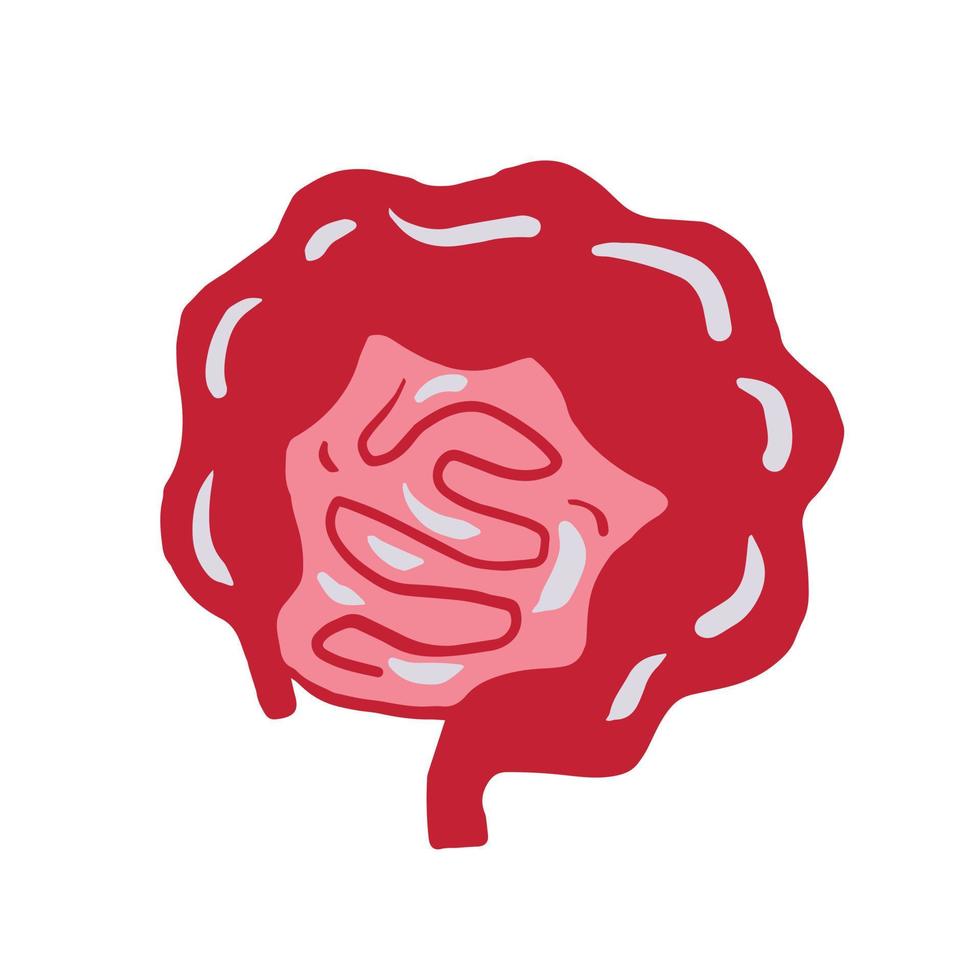 Intestines simple hand drawn vector illustration