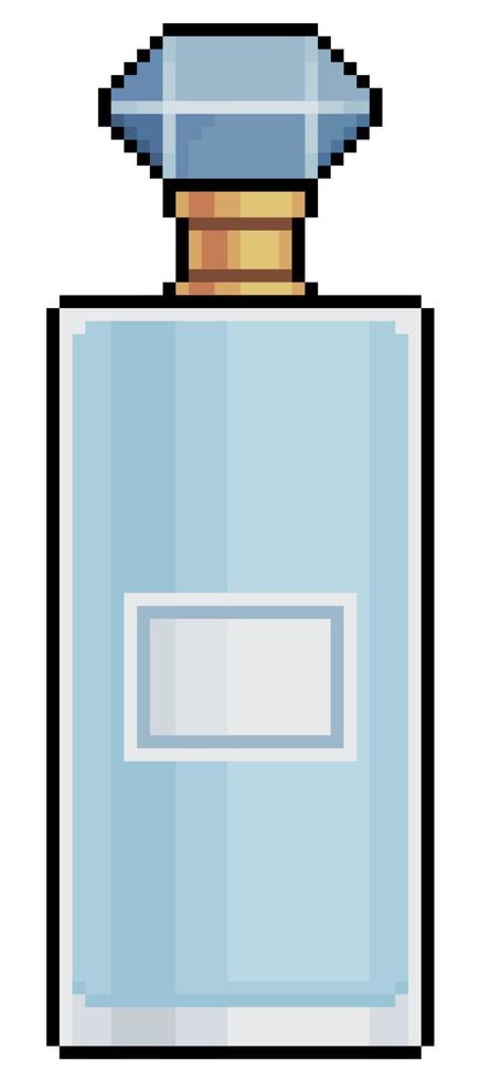 Pixel art perfume bottle vector icon for 8bit game on white background