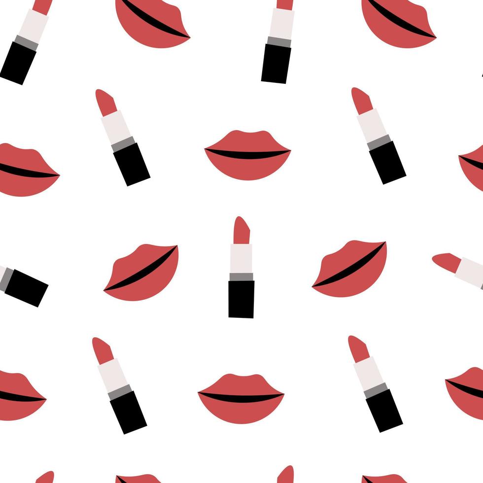 Lipstick cosmetics pattern vector