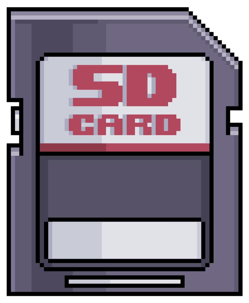 icono de vector de tarjeta de memoria de pixel art para juego de 8 bits sobre fondo blanco