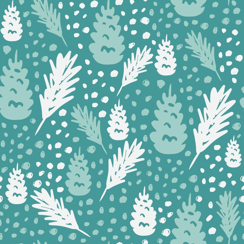 Christmas winter snow cones branches pattern vector