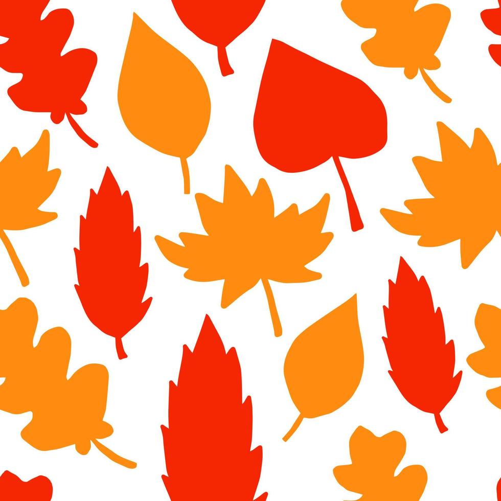 Foliage autumn hand drawn seamless pattern vector