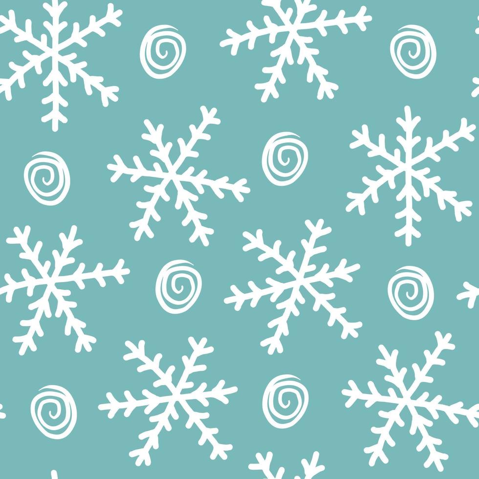 Cute hand drawn snowflakes pattern vector