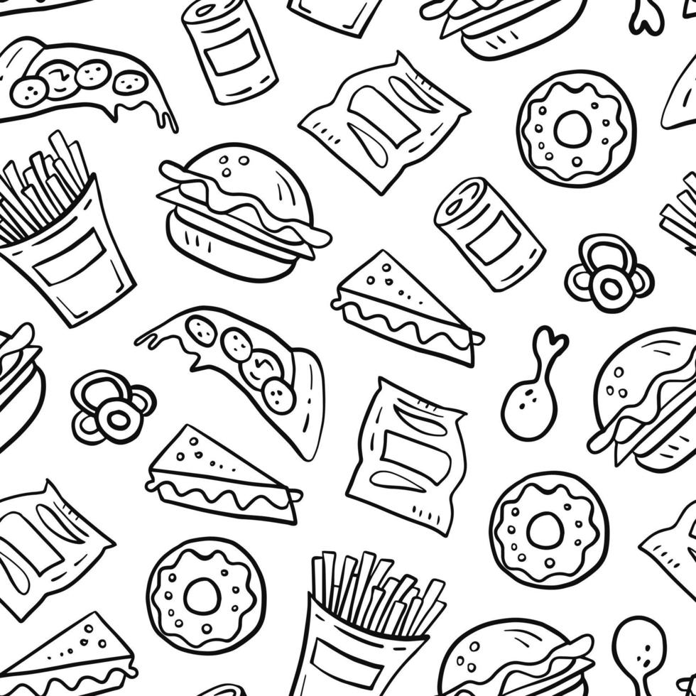 Fast Food Restaurant Seamless Background 9878435 Vector Art, 47% OFF