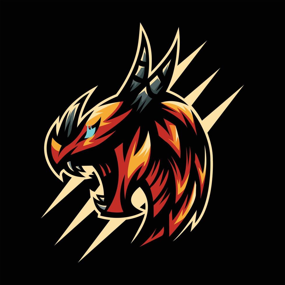 mascota dragón esport ilustración logo vector