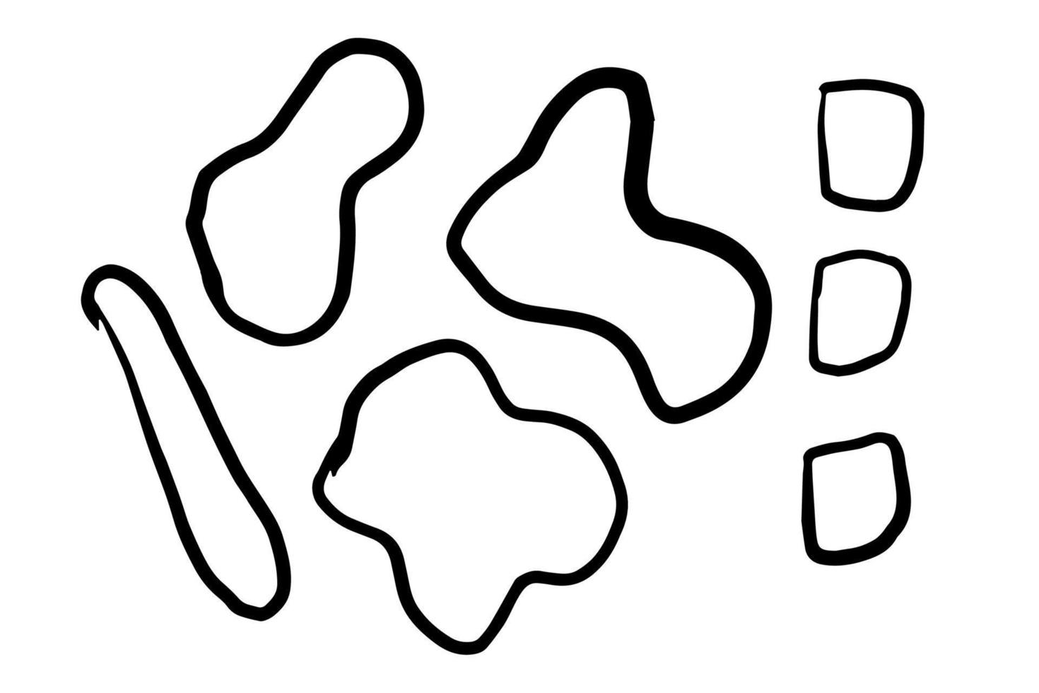 Hand drawn contours doodles set vector