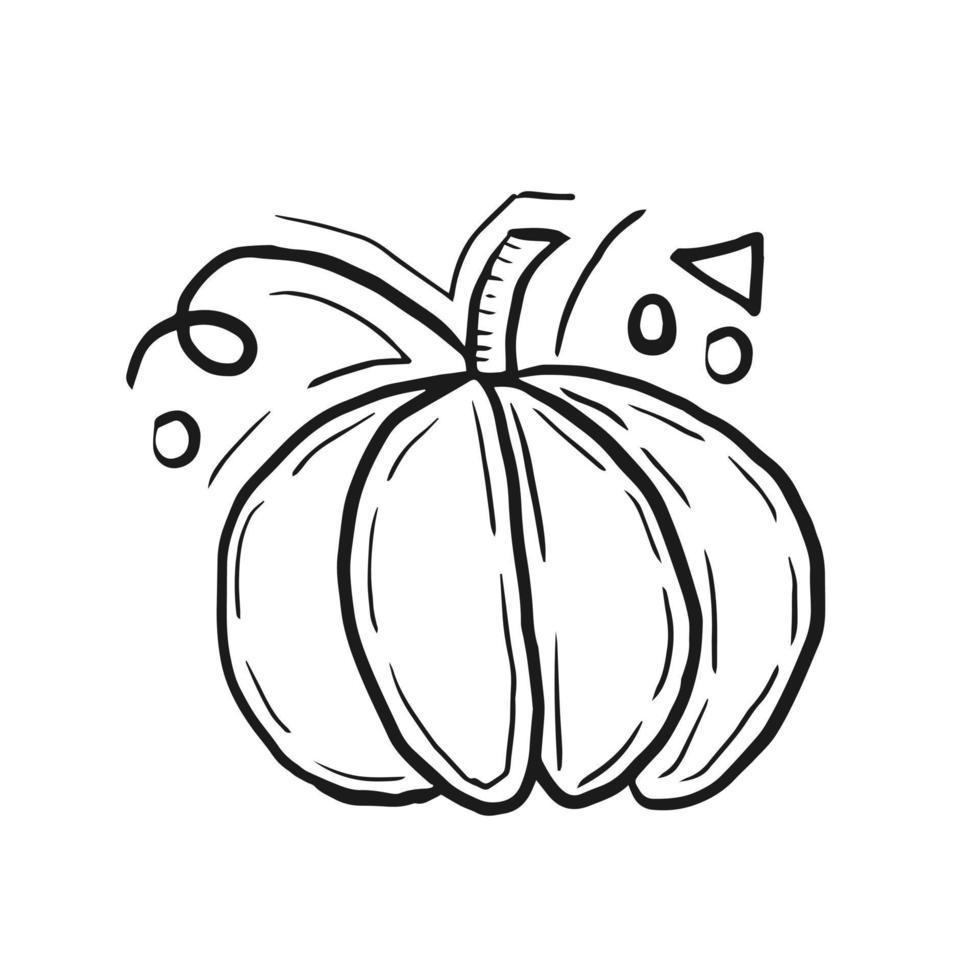 Pumpkin cute doodle vector illustration