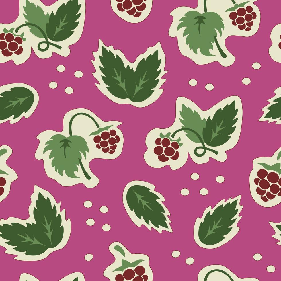 Raspberry vintage pattern with spots vector