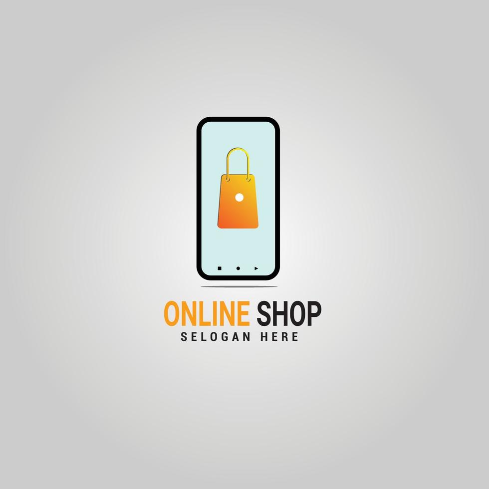 Modern online shop logo design template,shoping online,handphone Shop logo symbol icon vector