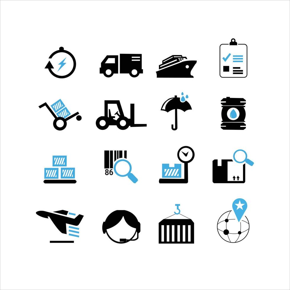 logística de stock vectorial y icono de envío vector