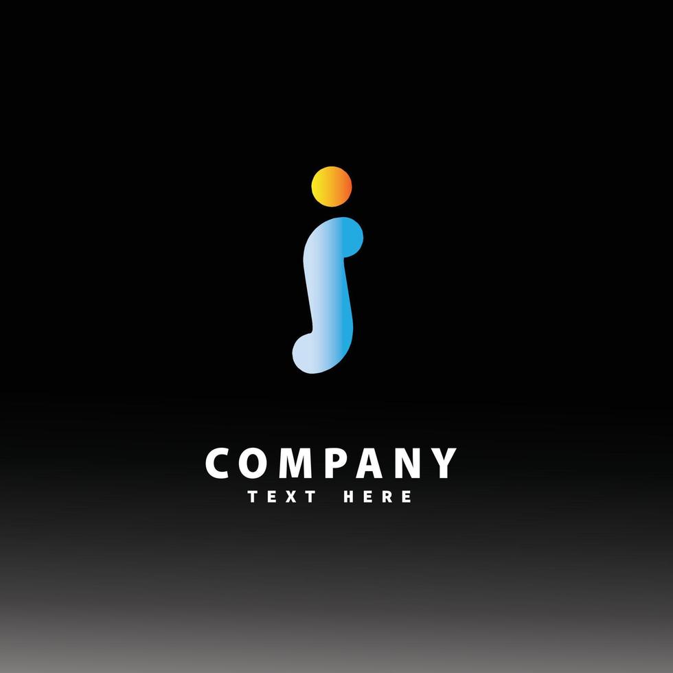 letter i vector logo design, for companies and businesses isolated on a black and white background.