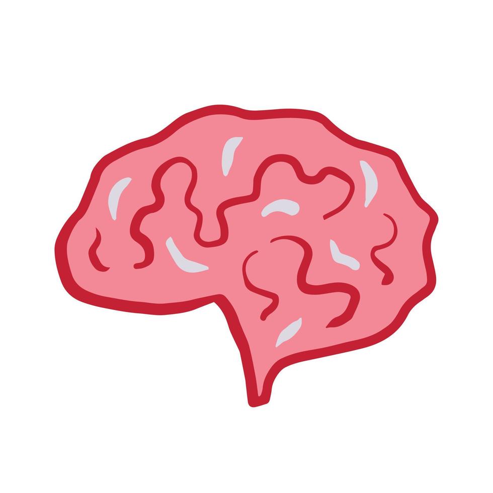 Brain hand drawn vector illustration