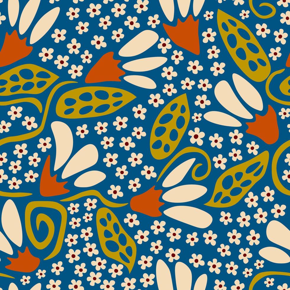 Ethnic floral summer pattern vector