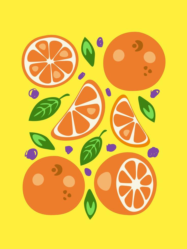 Orange witn doodles vector illustration