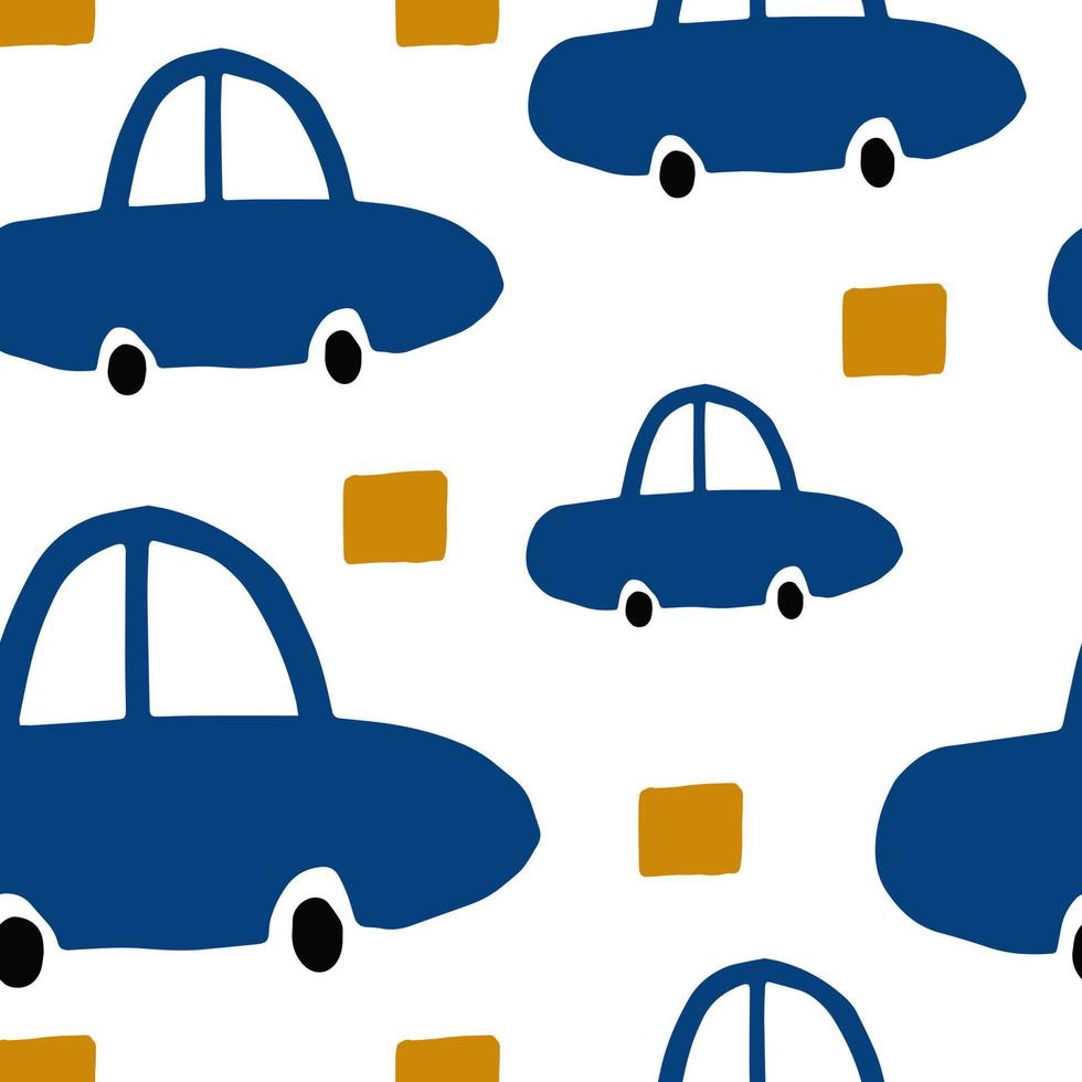 Simple abstract car childish seamless pattern vector