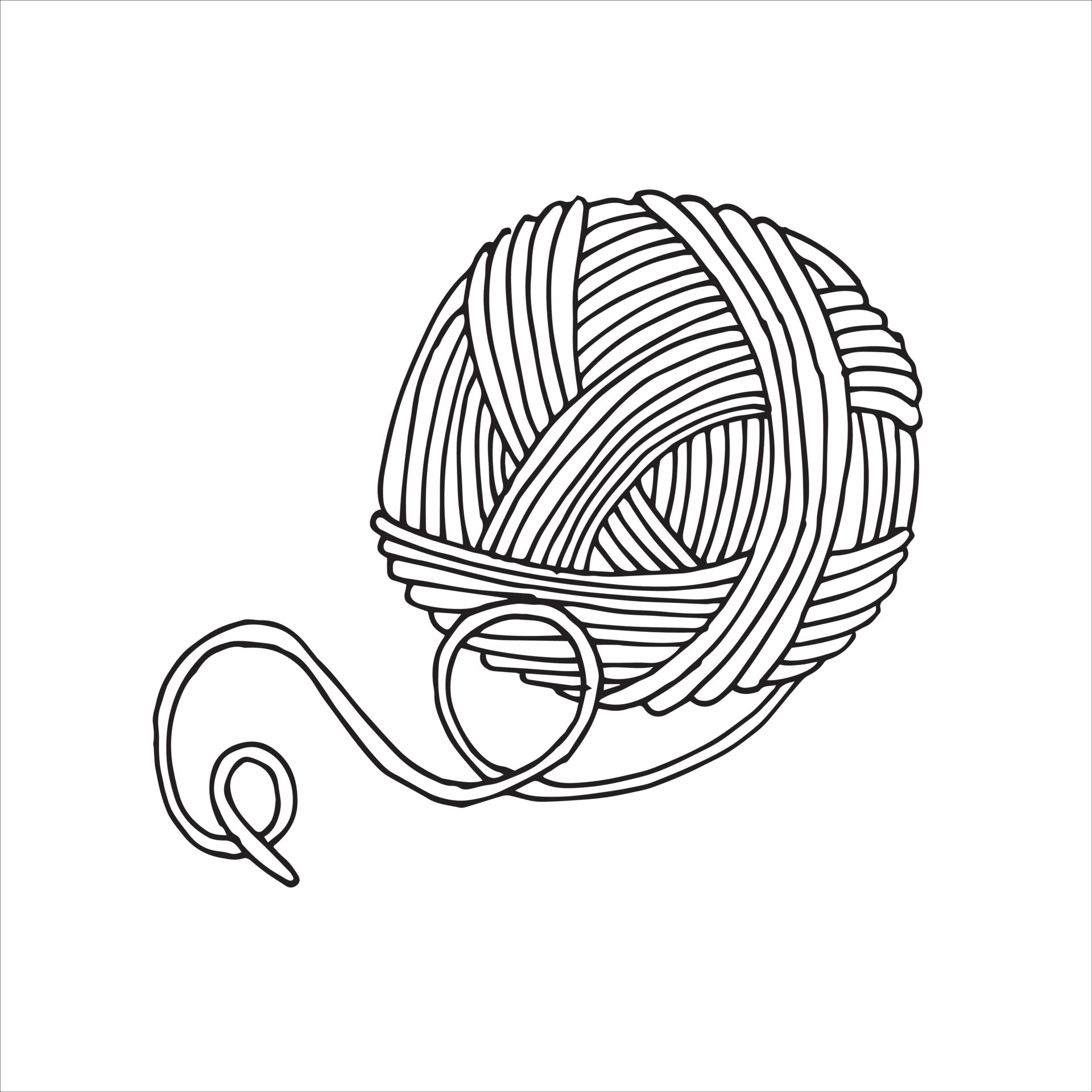 Knitting Yarn Needles Lineart Clip Art  Simple Drawing Of Woolpng  download transparent png image  Free clip art Knitting yarn Yarn art