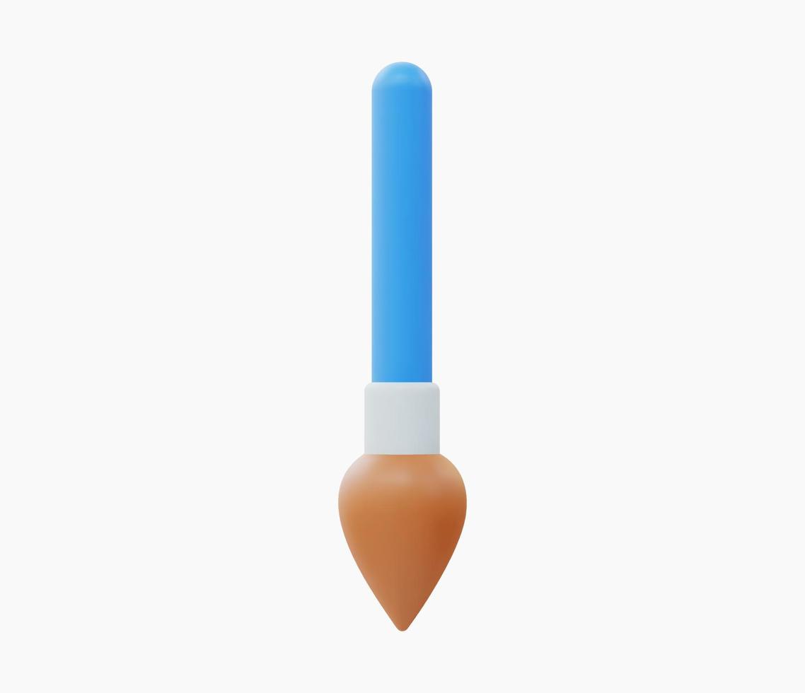 3d Realistic Paintbrush Icon vector illustration.