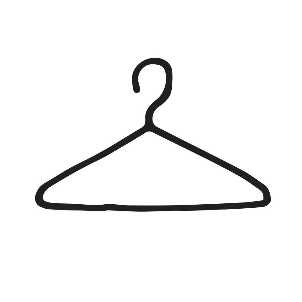 ilustración vectorial en estilo garabato. perchas para ropa. lindo icono aislado sobre fondo blanco. vector