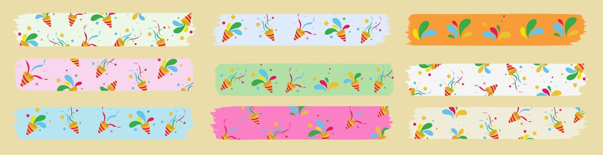 Festival christmas colorful Washi Tape illustration vector