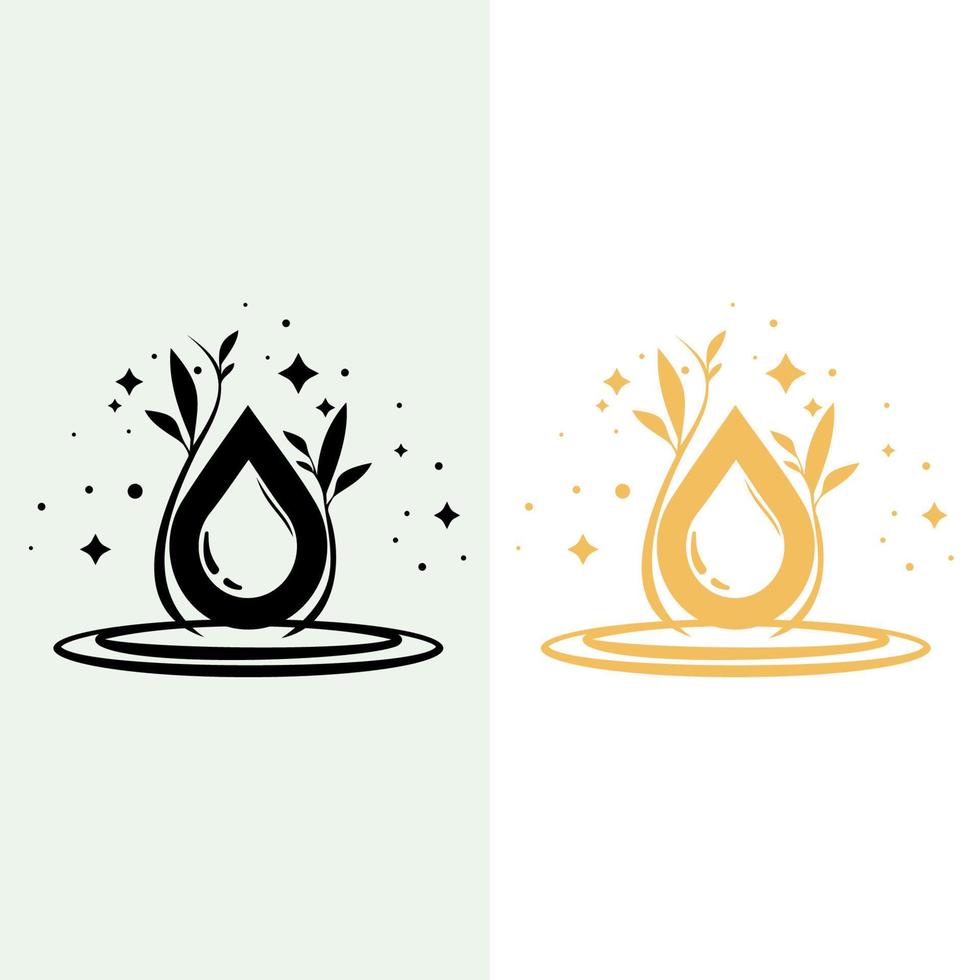logotipo de gotas de agua. diseño de emblema sobre fondo blanco. vector