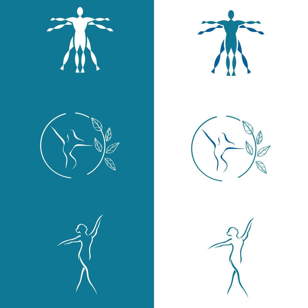Health Logo Template. Human Health Yoga Logo vector