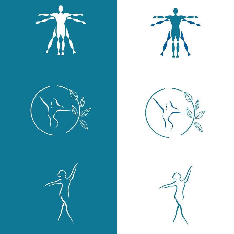 plantilla de logotipo de salud. logotipo de yoga de salud humana vector