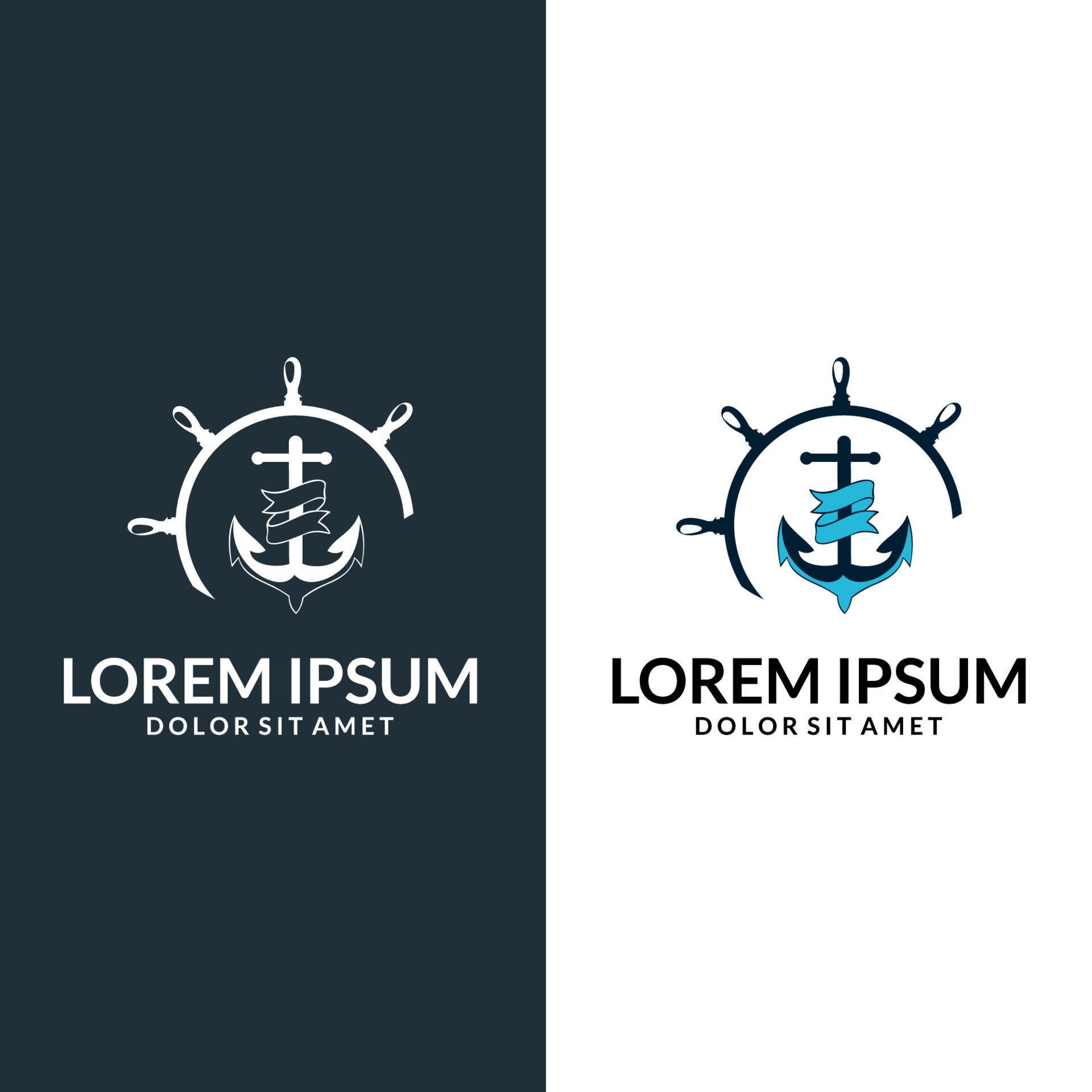 Nautical Logos Templates Set. Ship Logo, Cargo ship logos for