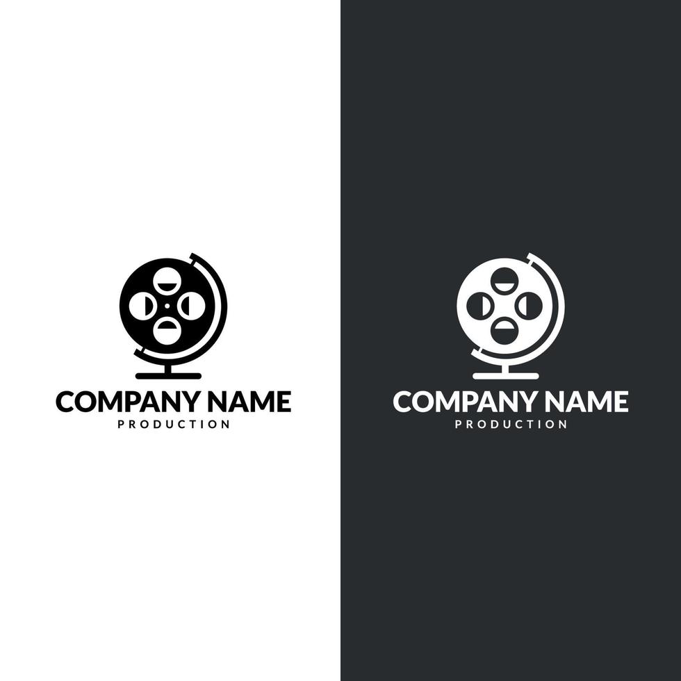 cinema labels emblem logo design. Film roll logo vector black cinema and movie