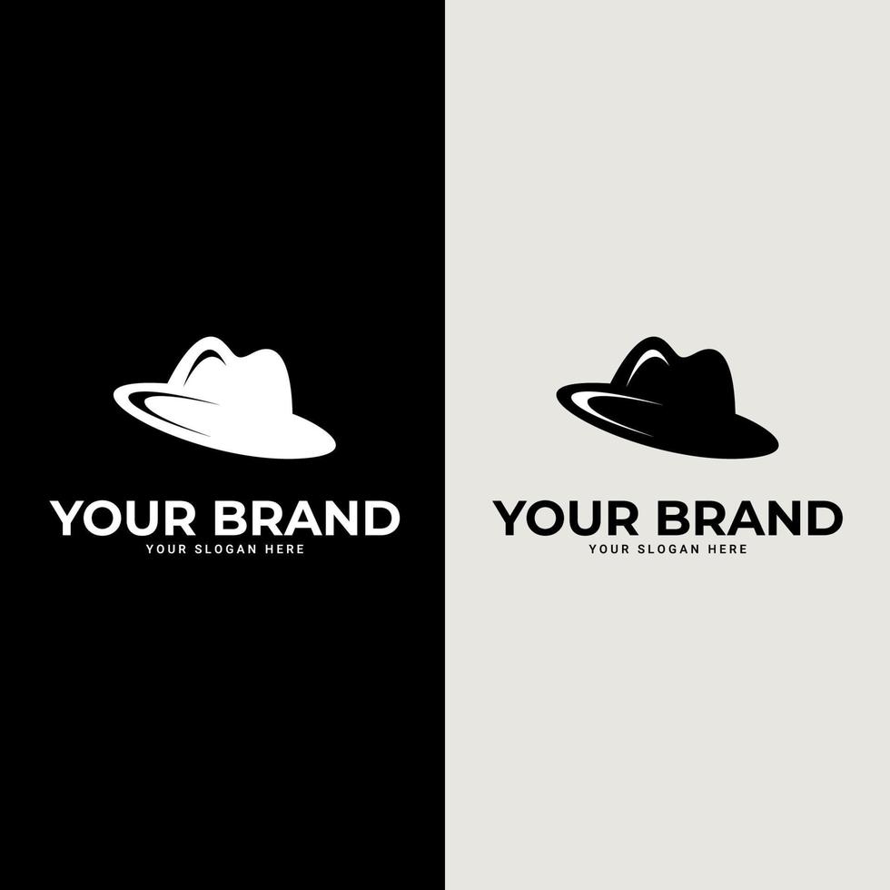 Retro fedora hat logo icon. Icon Concept, Vector Logo Design. suitable for company logo, print, digital, icon, apps, and other marketing material purpose. hat logo set