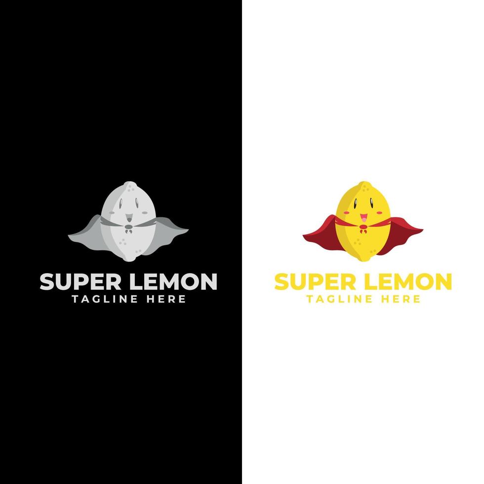 Super lemon character cartoon cute. Happy Fruits Characters vector