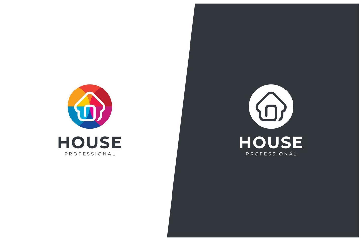 concepto de logotipo de vector de casa renovación de bienes raíces arquitectura de estructura moderna