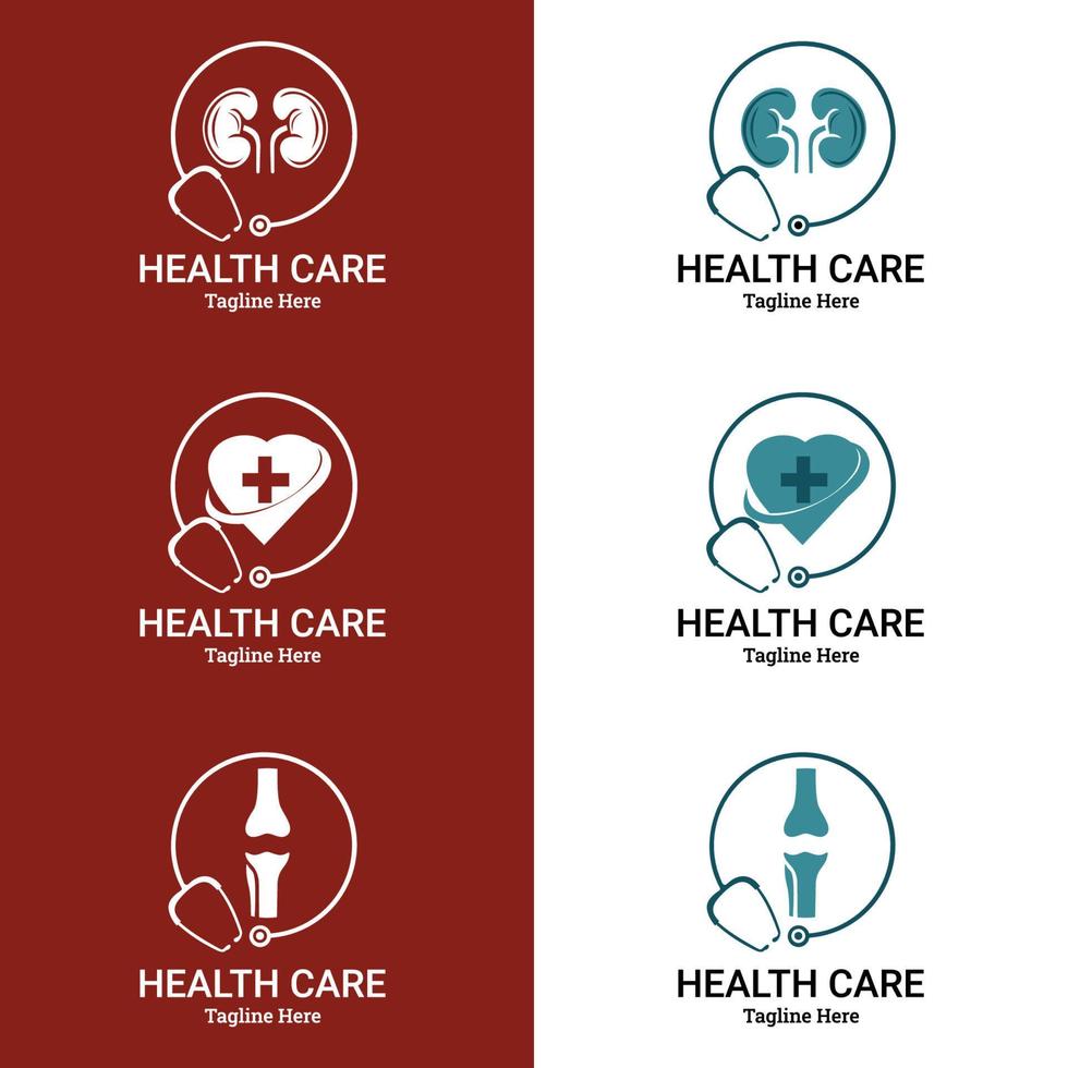 kidney vector, Heart icon with stethoscope. Health Medical Logo template vector illustration design