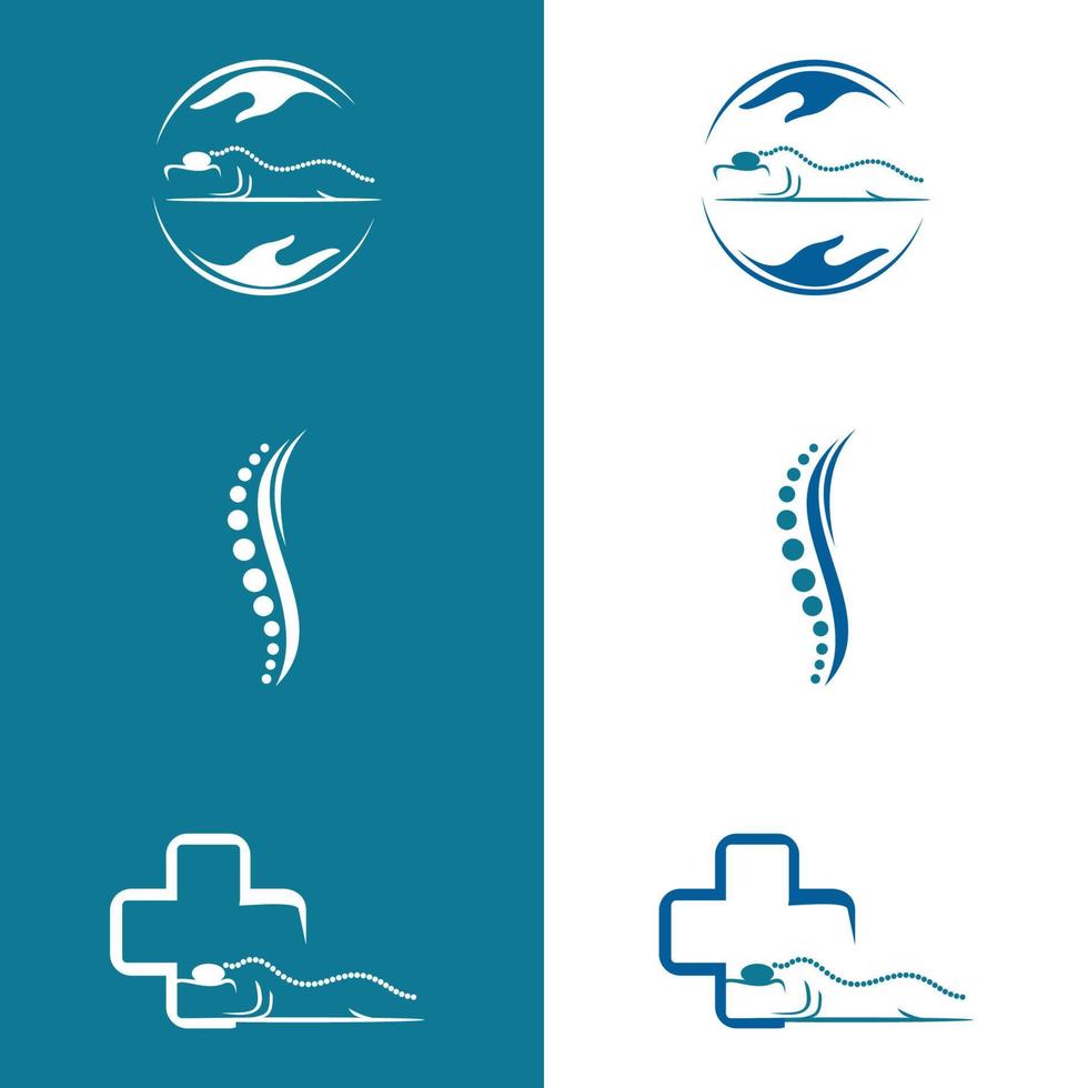 diseño de logotipo quiropráctico. quiropráctica cuidado de la salud médico ortopédico logo vector