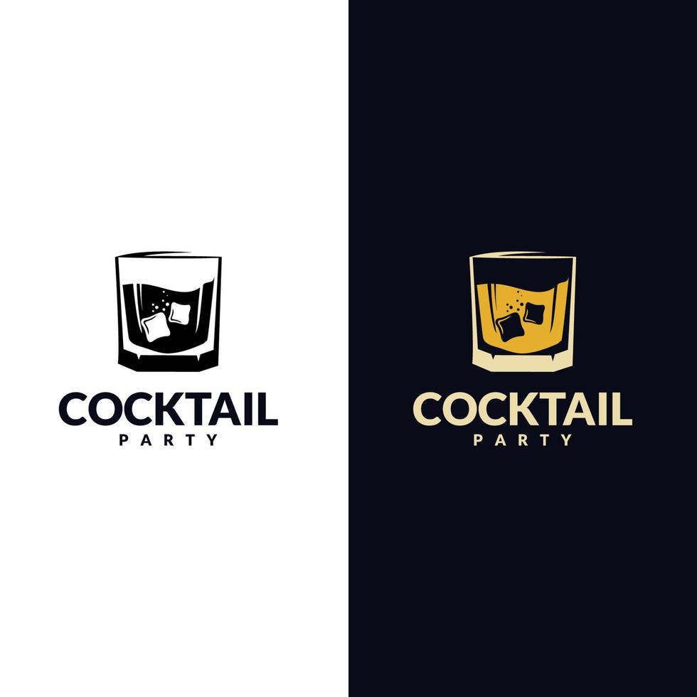 logotipo de vaso de whisky. elemento creativo de diseño de moda para publicidad de pub, impresiones, carteles. ilustración vectorial de la vendimia. vector