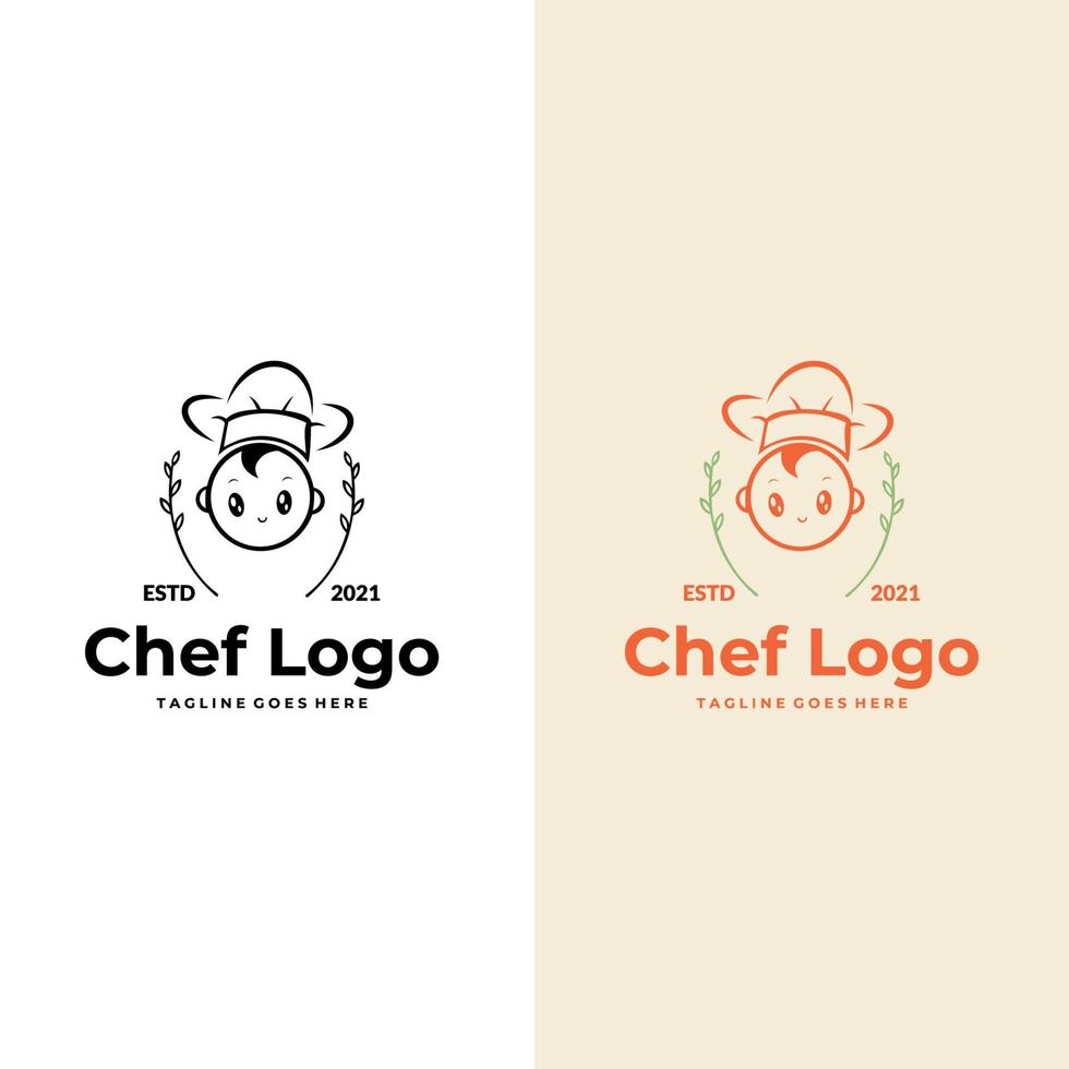 plantilla de logotipo de restaurante. símbolo del sombrero de cocinero. adecuado para el logotipo de la empresa, impresión, digital, icono, aplicaciones y otros fines de material de marketing. vector