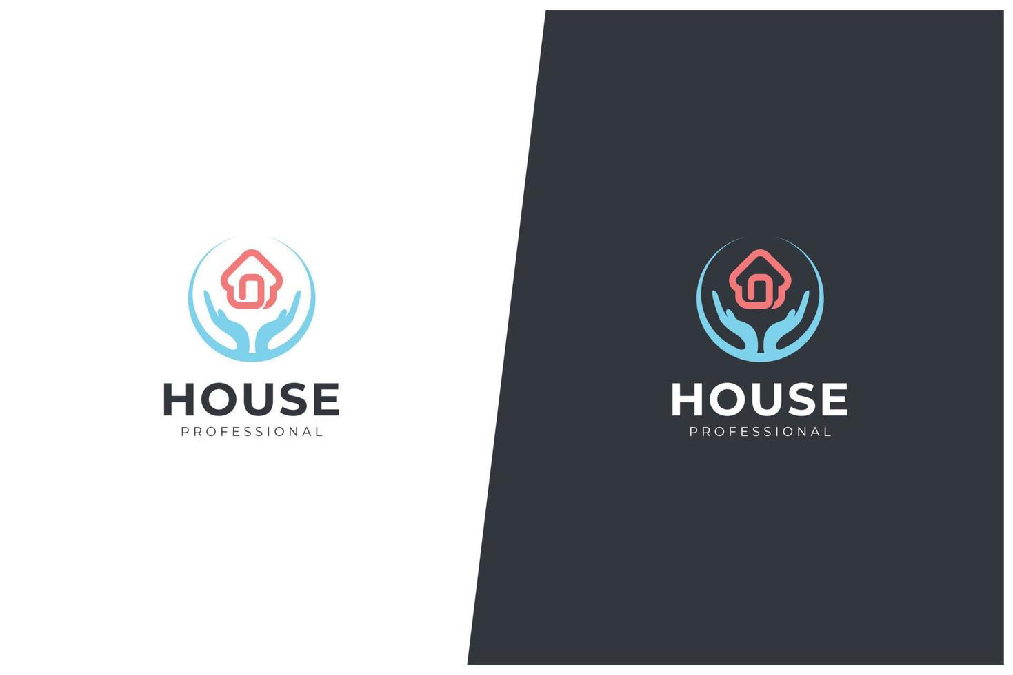 concepto de logotipo de vector de casa renovación de bienes raíces arquitectura de estructura moderna