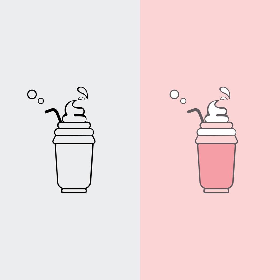 Milkshake logo design. sweet ice beverages logo design vector icon.