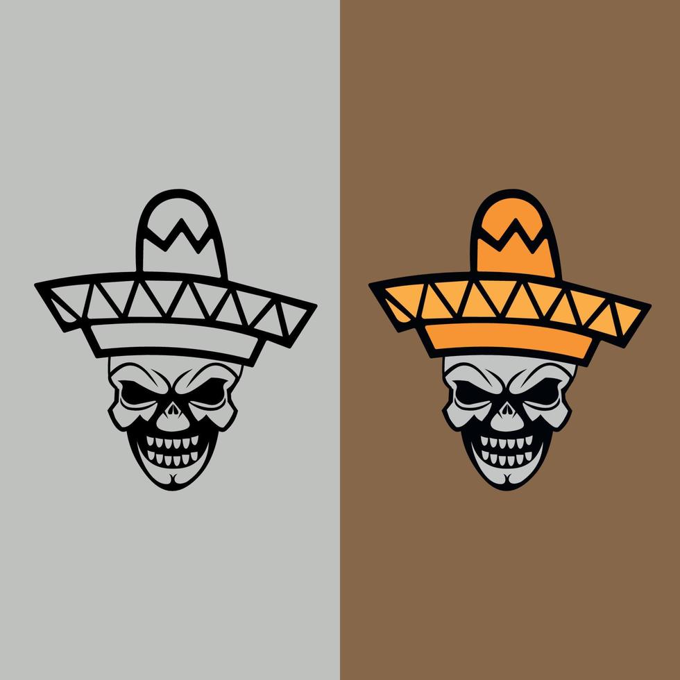 sombrero o sombrero mexicano icono de vector plano. diseño de emblema sobre fondo blanco