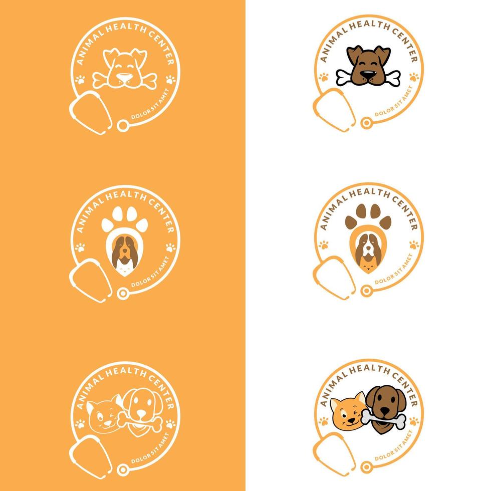 Pet shop logo template. label design elements for pet shop, zoo shop, pets care and goods for animals. vector