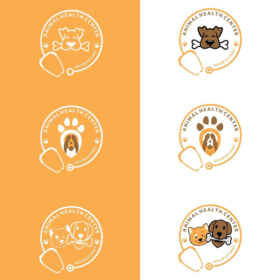 Pet shop logo template. label design elements for pet shop, zoo shop, pets care and goods for animals. vector