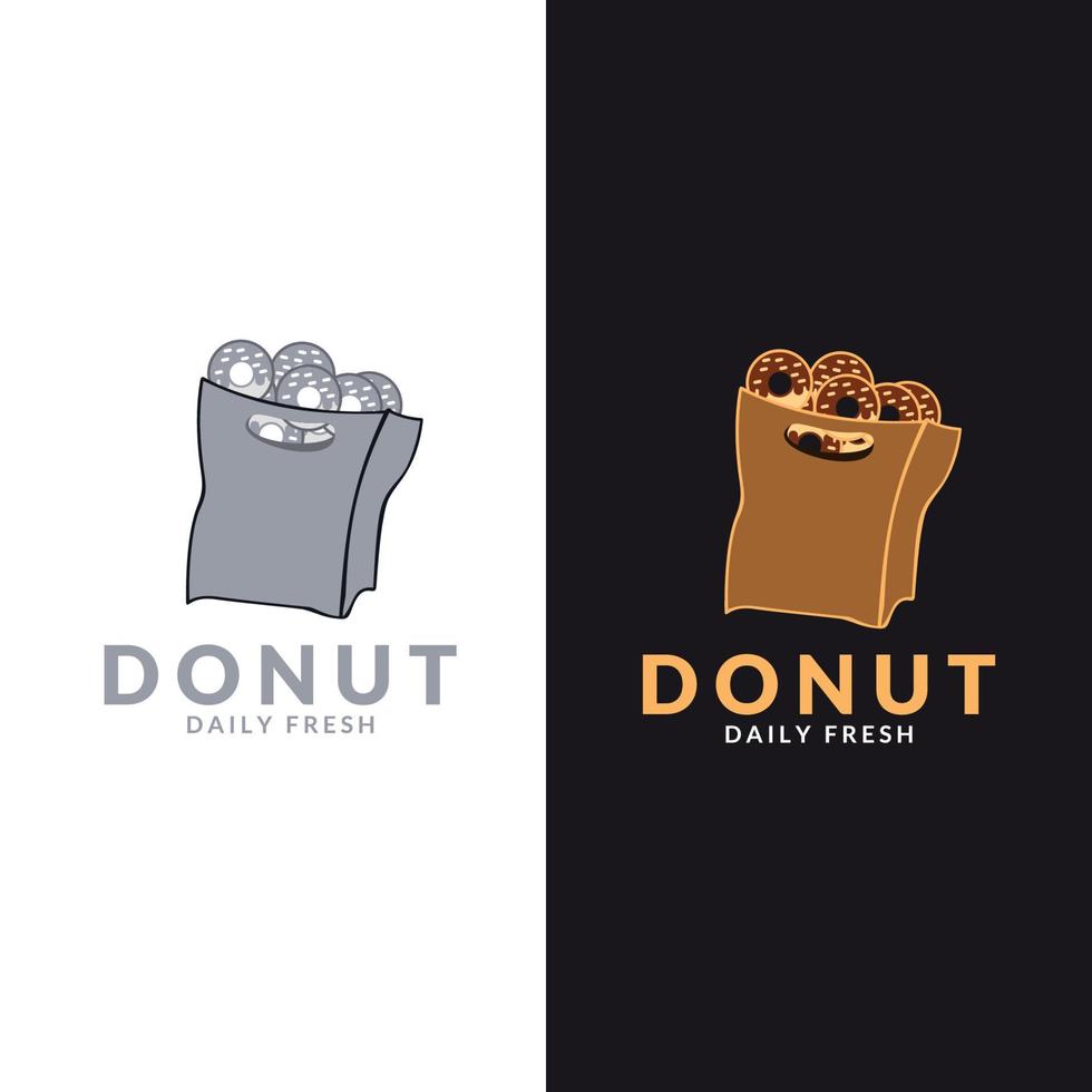 logotipo de donas. plantilla vectorial conjunto vectorial de logos donuts , café , snack , menú vector