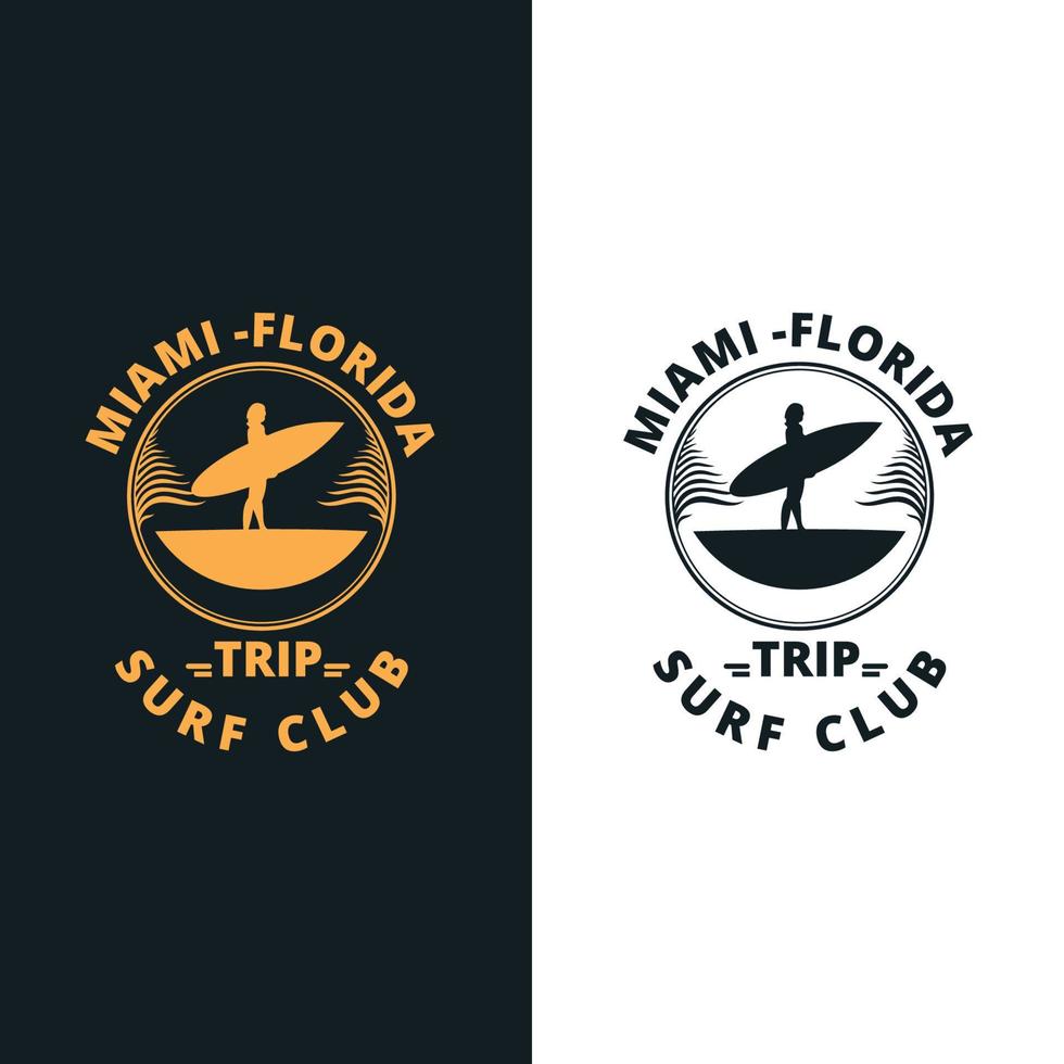 Surfing logo and emblems for Surf Club. Vector Illustration for Logo and T-shirt Design