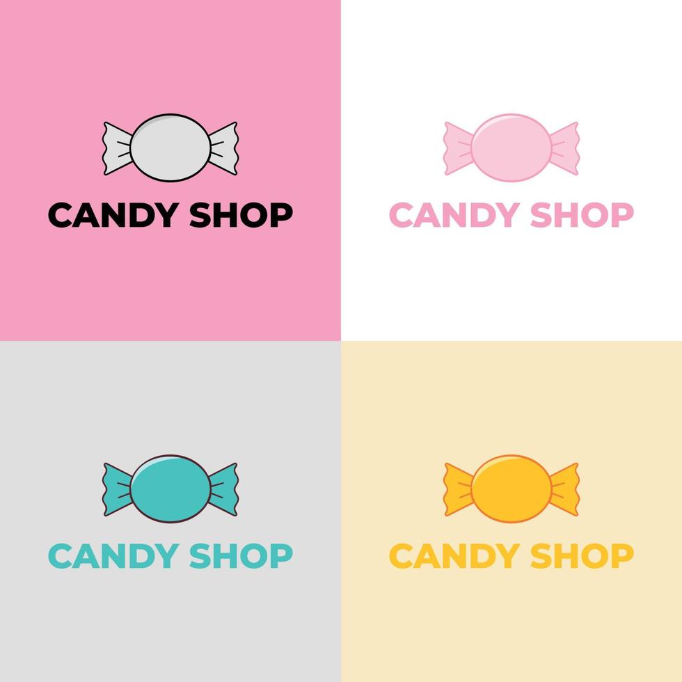 candy logo, symbol, icon, graphic, vector. Vector set of logos for candy, candy shop, boutique, shop