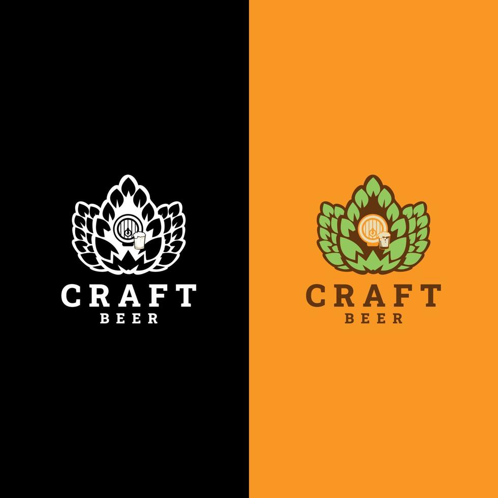 logo de cerveza artesanal, símbolos, íconos, etiquetas de pub, colección de insignias. plantilla de signos de negocio de cerveza, logotipo, concepto de identidad de cervecería vector