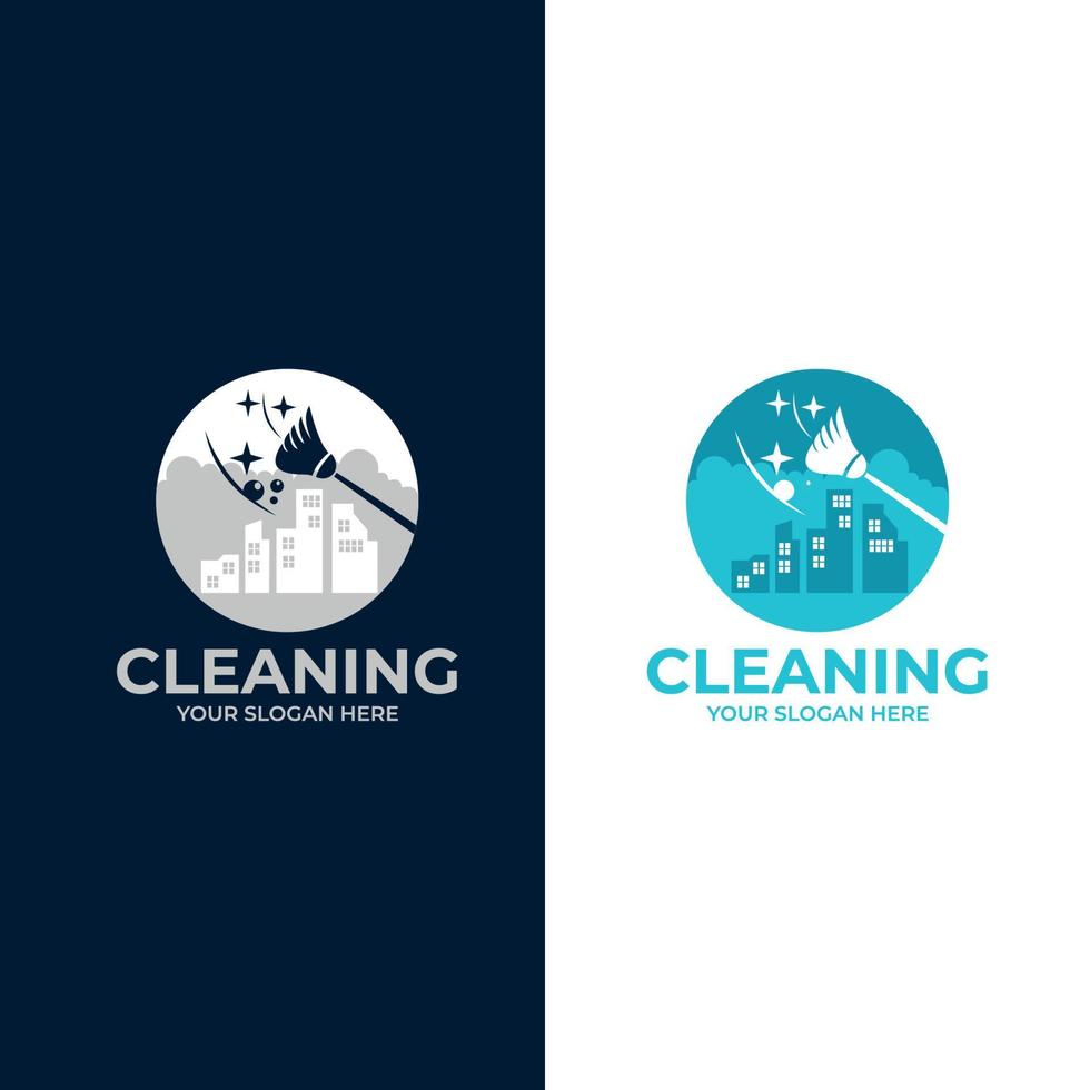 vector de icono de logotipo de servicio limpio de limpieza. colección de estilo de logotipo de limpieza