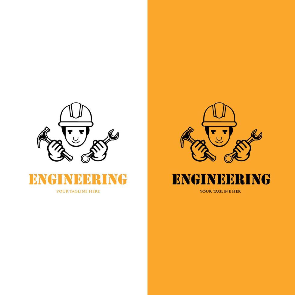 plantilla de diseño de logotipo de ingeniero. adecuado para el logotipo de la empresa, impresión, digital, icono, aplicaciones y otros fines de material de marketing. vector