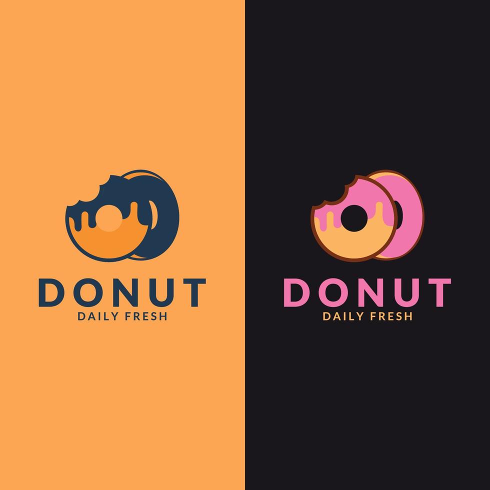 plantilla de vector de logotipo de donuts. conjunto vectorial de logos donuts , café , snack , menú